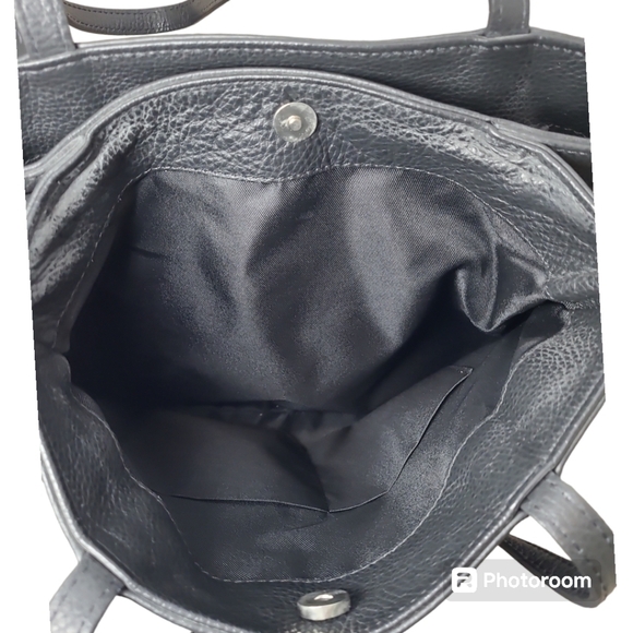 Viola Castellani Black Pebble Italian Leather Shoulder Tote Bag - Picture 6 of 16